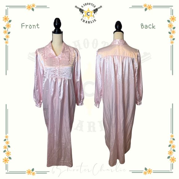 Vintage ERIKA TAYLOR Intimates Nightgown Victorian Sleepwear Women's Medium Pink - Picture 1 of 8